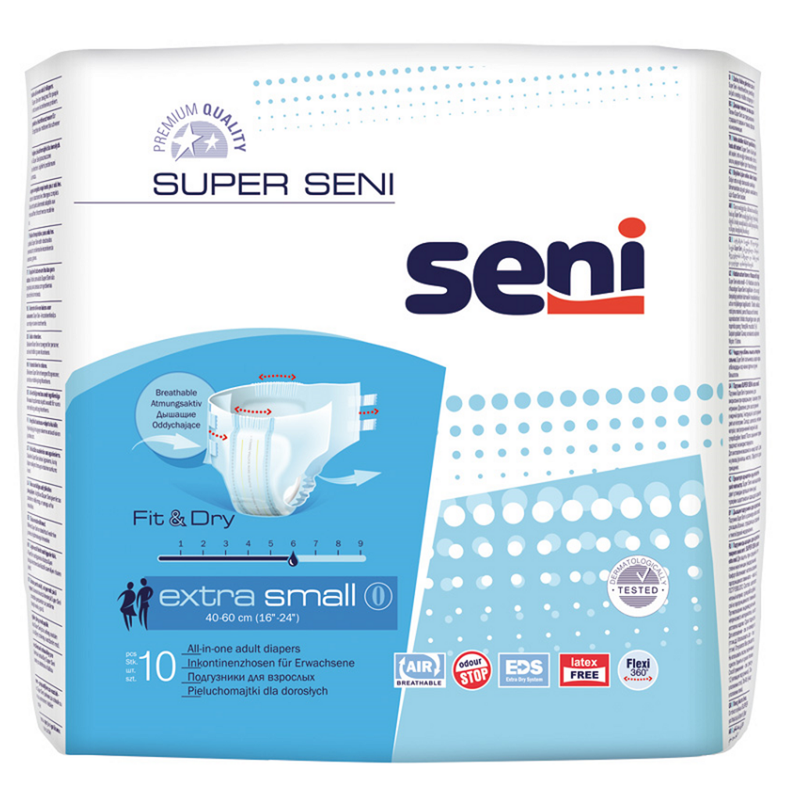 Підгузки для дорослих SUPER SENI Small (1) , 55 - 80 см, 10 шт